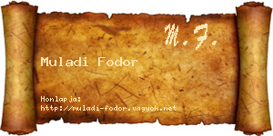 Muladi Fodor névjegykártya